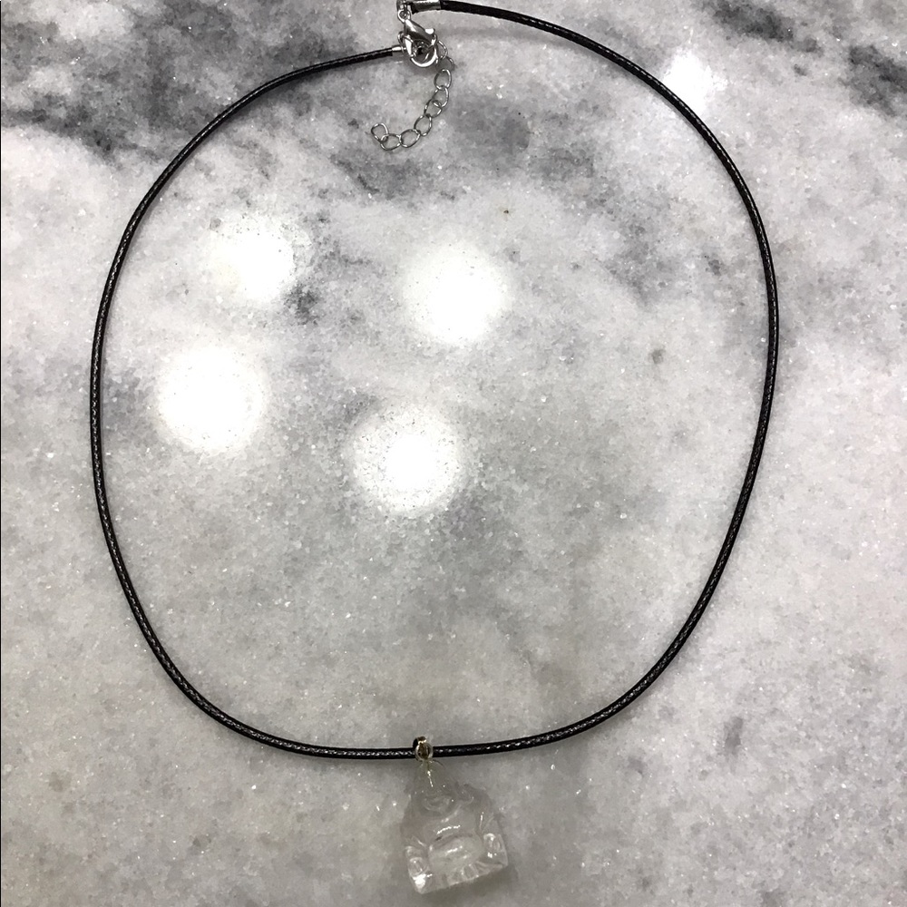 Clear Quartz Buddha Necklace
